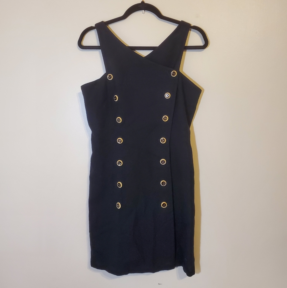 Bebe Double Button Black Dress